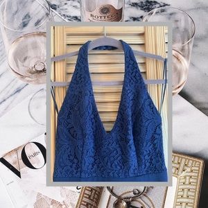 Floor Length Navy Blue Gown